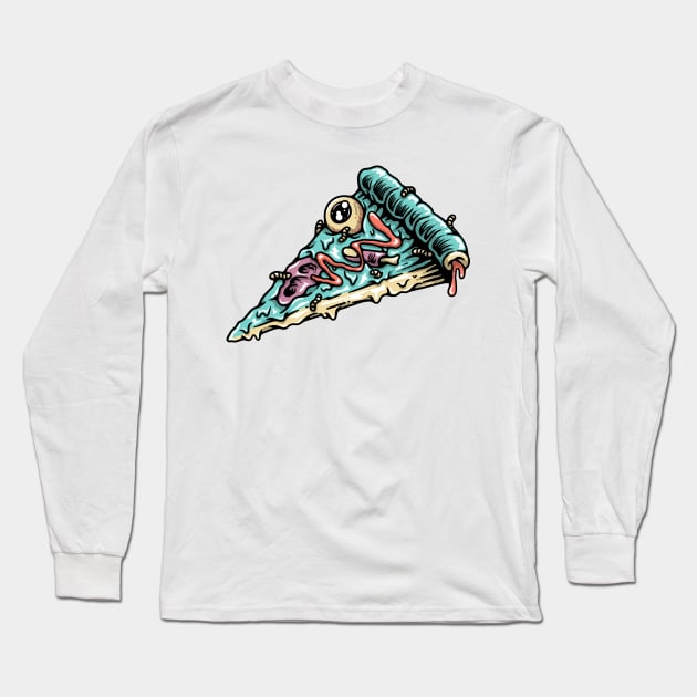 Pizza Zombie Long Sleeve T-Shirt by quilimo